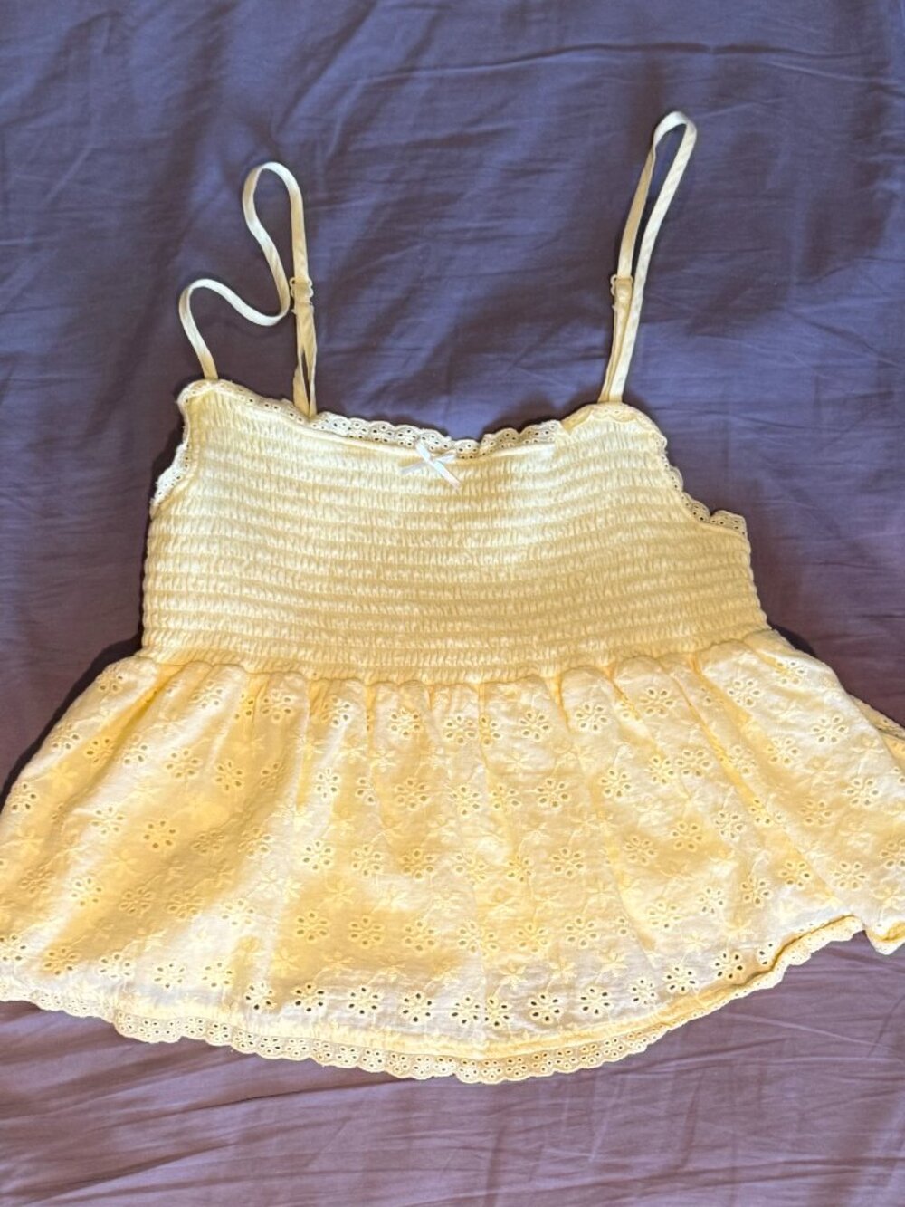 💛Yellow Pac Sun Summer Eyelet Tank Top💛
